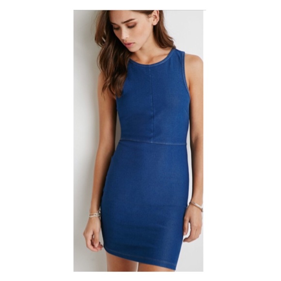 blue denim bodycon dress